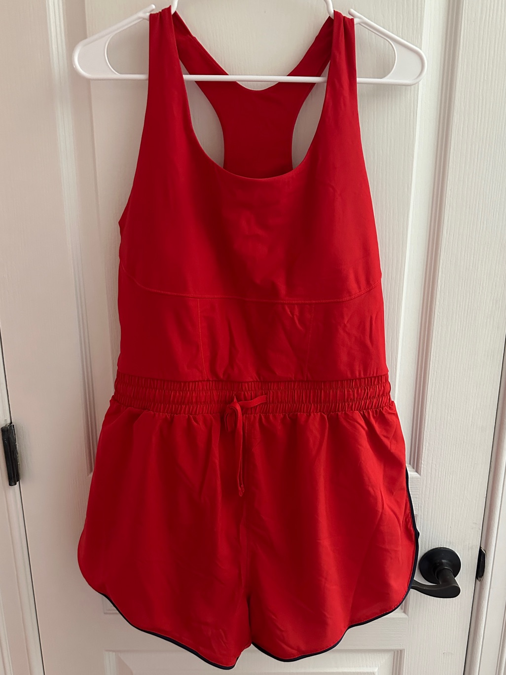 Fabletics Sport Short Onesie Shortsie Xl Nwt Heated Red/Deep Navy